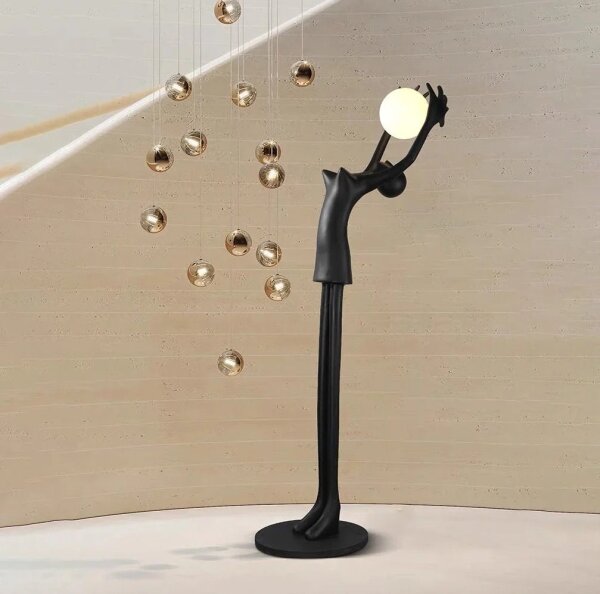 Immax 08812XL - Lampada da terra SILUETTE 1xE27/25W/230V 210 cm Sagoma ragazza