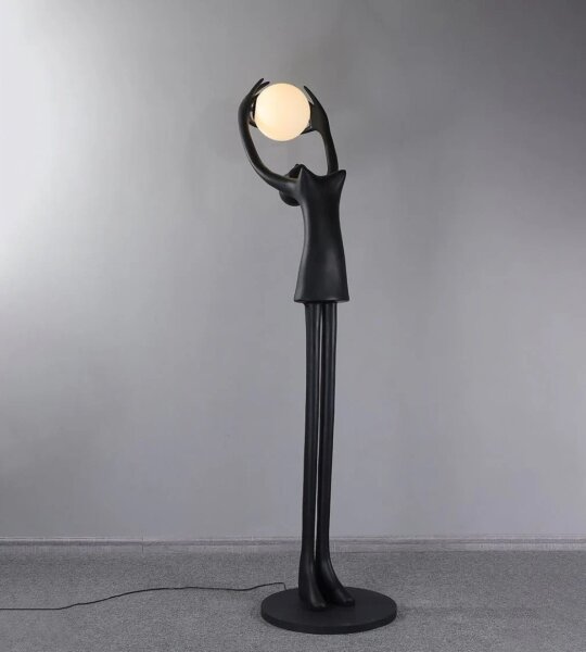 Immax 08812XL - Lampada da terra SILUETTE 1xE27/25W/230V 210 cm Sagoma ragazza
