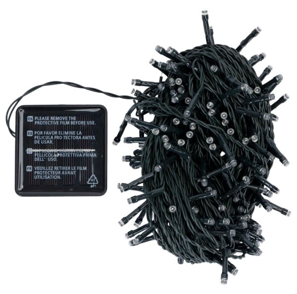 Aigostar - Catena luminosa solare a LED per Natale 200 LED/8 funzioni 22 m IP65 bianco caldo 800 mAh