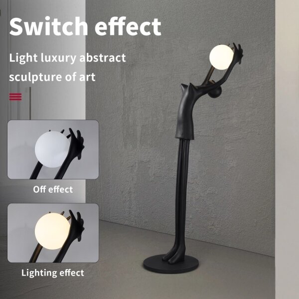 Immax 08812XL - Lampada da terra SILUETTE 1xE27/25W/230V 210 cm Sagoma ragazza