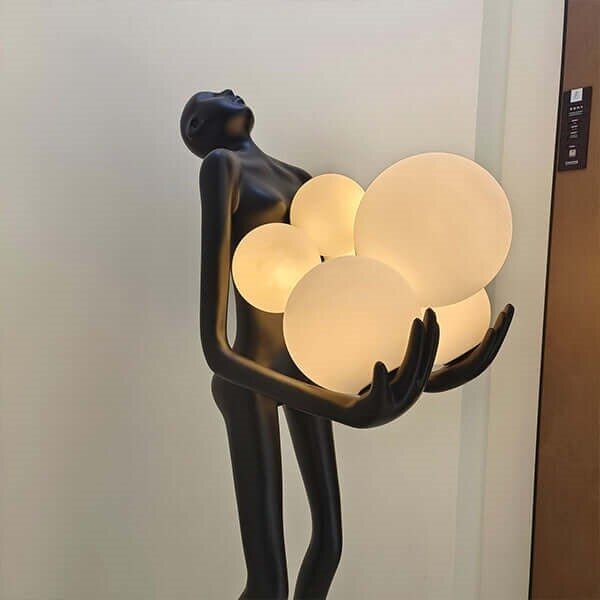 Immax 08808XL - Lampada da terra SILUETTE 6xE27/25W/230V 180 cm Human Ball