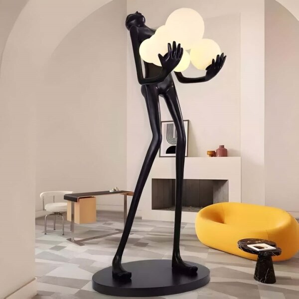 Immax 08808XL - Lampada da terra SILUETTE 6xE27/25W/230V 180 cm Human Ball