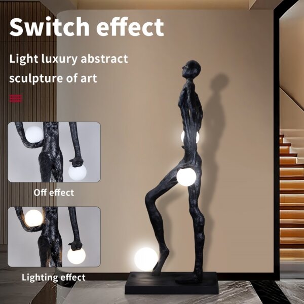 Immax 08805XL - Lampada da terra SILUETTE 3xE27/60W/230V 185 cm Aura