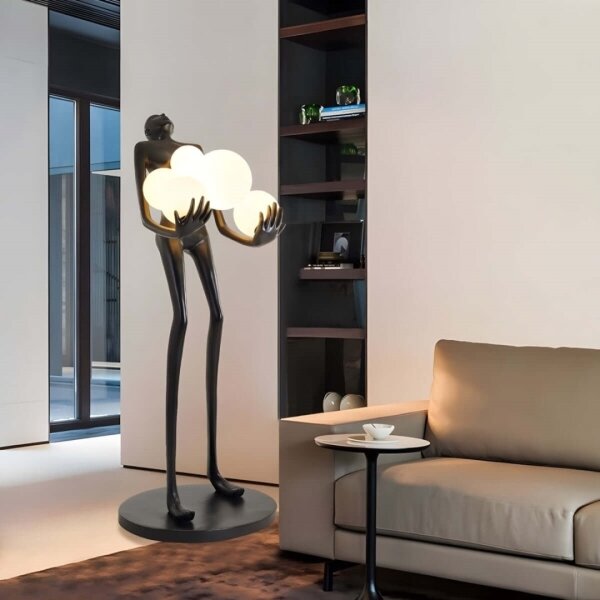 Immax 08808XL - Lampada da terra SILUETTE 6xE27/25W/230V 180 cm Human Ball