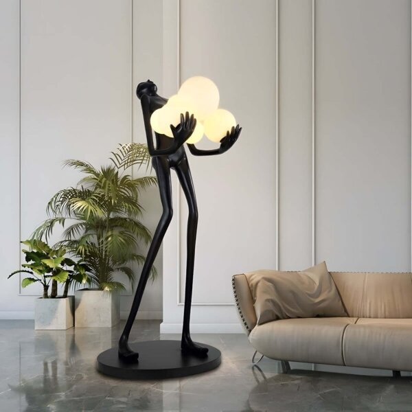 Immax 08808XL - Lampada da terra SILUETTE 6xE27/25W/230V 180 cm Human Ball