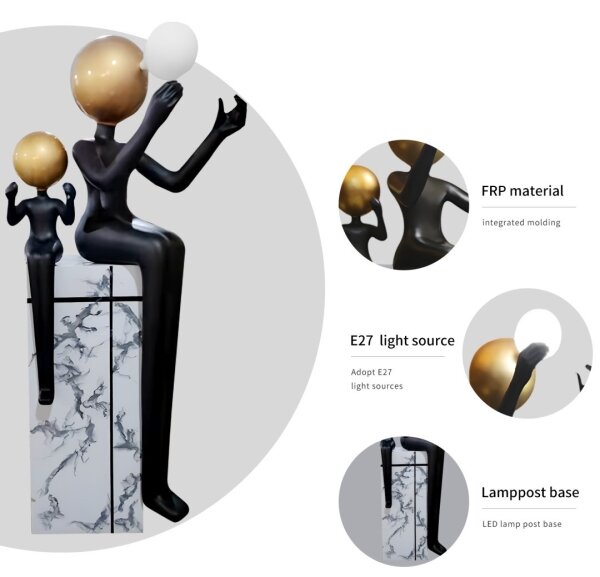 Immax 08802XL - Lampada da terra SILUETTE 1xE27/40W/230V 160 cm Aura