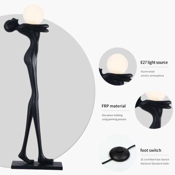 Immax 08811XL - Lampada da terra SILUETTE 1xE27/25W/230V 175 cm Sagoma Donna