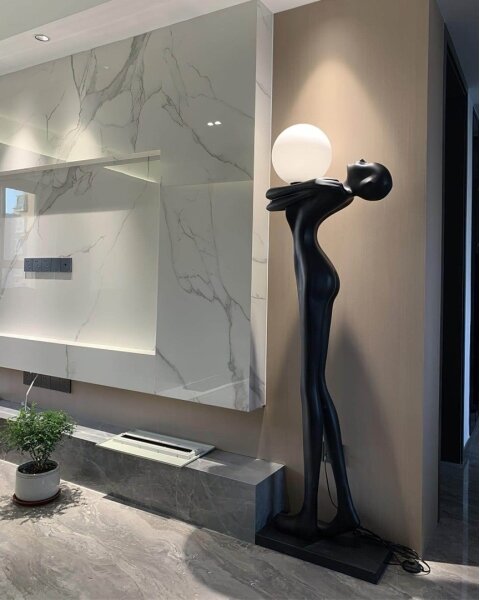 Immax 08811XL - Lampada da terra SILUETTE 1xE27/25W/230V 175 cm Sagoma Donna