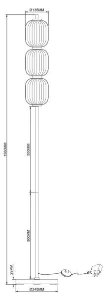 Zuma Line 003064-034747 - Lampada da terra LED AKARI LED/20W/230V dorata