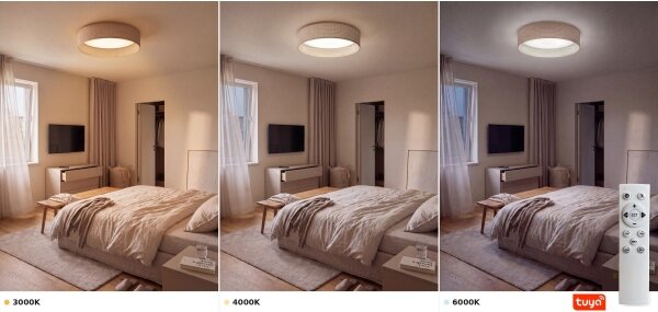 Brilagi - Lampada LED dimmerabile, grande, SMD, 36W/230V 3000-6000K diam. 55 cm beige WT + telecomando