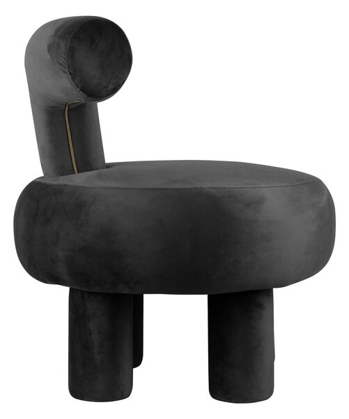 Poltrona in velluto nero Abrazo - Leitmotiv