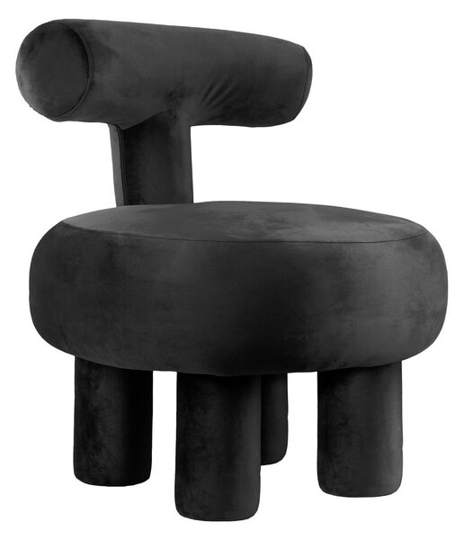 Poltrona in velluto nero Abrazo - Leitmotiv