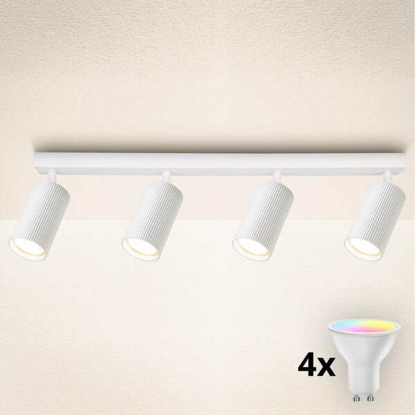 Brilagi - Faretto LED RGBW dimmerabile SELE MODERN 4xGU10/4,8W/230V bianco