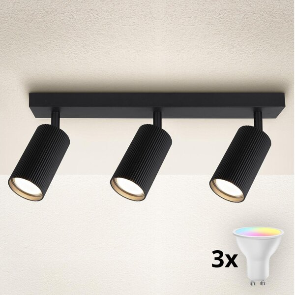 Brilagi - Faretto LED RGBW dimmerabile SELE MODERN 3xGU10/4,8W/230V nero
