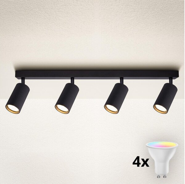Brilagi - Faretto LED RGBW dimmerabile SELE MODERN 4xGU10/4,8W/230V nero