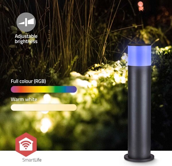 Nedis ZBLOP10RGBW - Lampada da esterno LED RGBW dimmerabile LED/10W/230V IP65 Wi-Fi Tuya nera