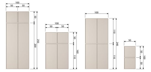 Mobile modulare in legno di pino crema 50x50 cm Daily - vtwonen