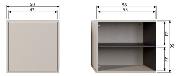 Mobile modulare in legno di pino crema 50x50 cm Daily - vtwonen