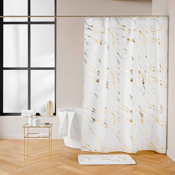 Tenda per doccia 180x200 cm Aquamarbre – douceur d'intérieur