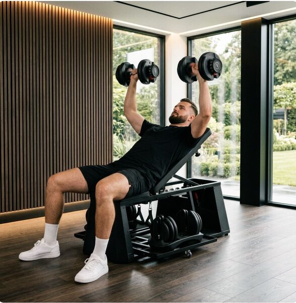 Panca Fitness Regolabile con Vano Porta Attrezzi