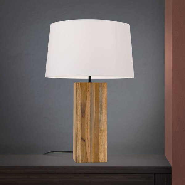 ORION Lampada da tavolo Dallas base legno rettangolare