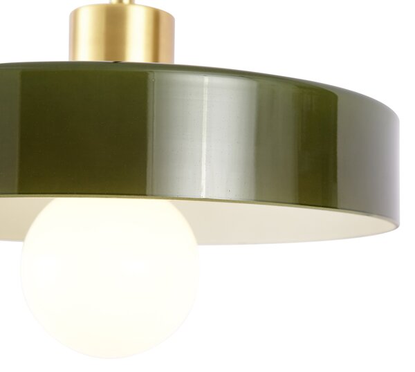 Lampada a sospensione retrò oro con vetro verde - Jina