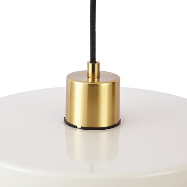 Lampada a sospensione retrò oro con vetro beige - Jina