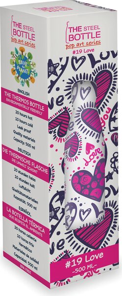 The Steel Bottle Borraccia Uso Quotidiano 500 ml in Acciaio Pop Art Series - STEELBOTTLES.POP19LO