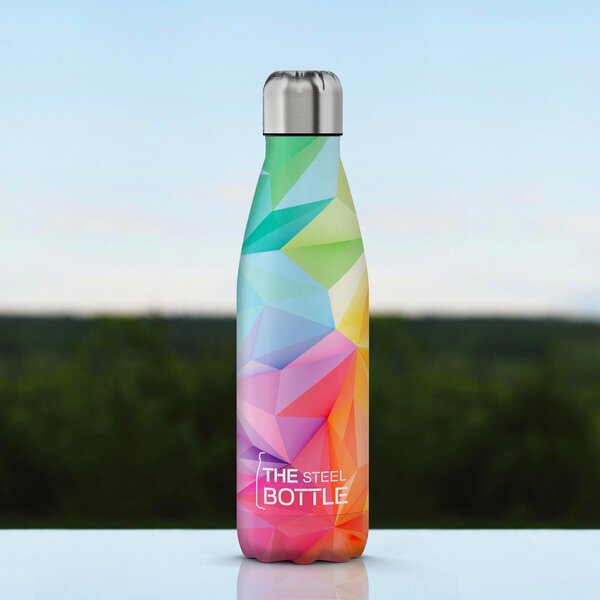 Steel Bottle Borraccia Termica Bottiglia da 500 ml Acciaio Inox fantasia Forme Geometriche - STEELBOTTLES.GEOM-3 Art Series