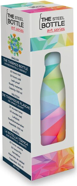 Steel Bottle Borraccia Termica Bottiglia da 500 ml Acciaio Inox fantasia Forme Geometriche - STEELBOTTLES.GEOM-3 Art Series
