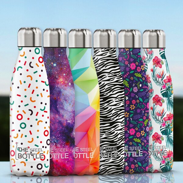 Steel Bottle Borraccia Termica Bottiglia da 500 ml Acciaio Inox fantasia Forme Geometriche - STEELBOTTLES.GEOM-3 Art Series