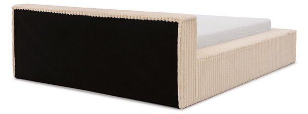 Letto matrimoniale imbottito beige con contenitore e rete inclusi 160x200 cm Cloe – Ropez