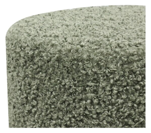 Poggiapiedi verde con rivestimento in bouclé Ejby – House Nordic