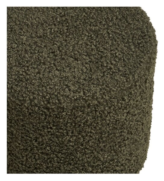 Poggiapiedi verde con rivestimento in bouclé Ejby – House Nordic