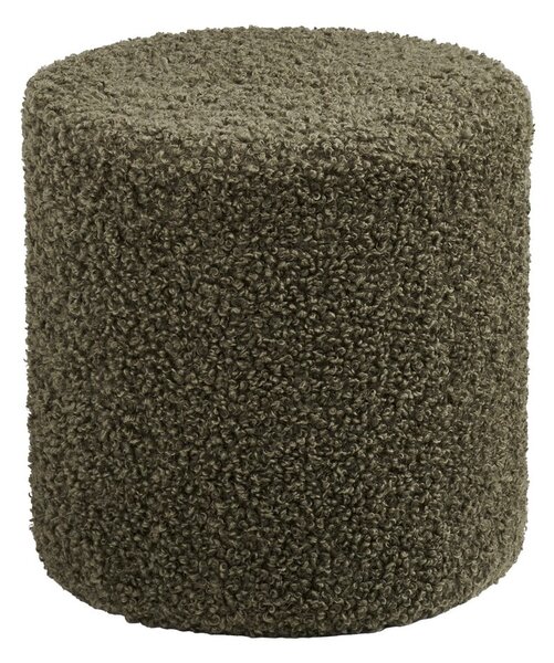 Poggiapiedi verde con rivestimento in bouclé Ejby – House Nordic