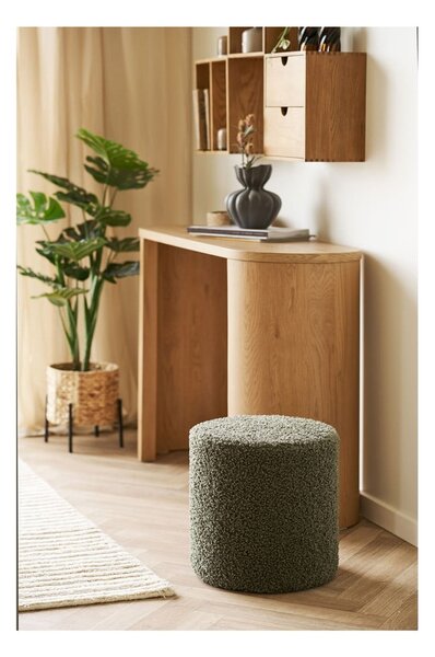 Poggiapiedi verde con rivestimento in bouclé Ejby – House Nordic