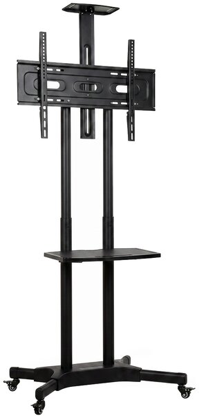 HOMCOM Carrello Porta TV Mobile Regolabile 32-75 Pollici, Nero | Aosom Italy