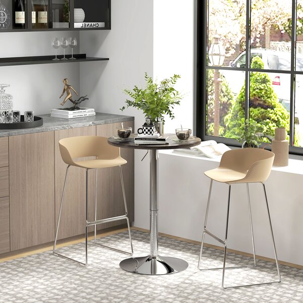 Set Tavolo E Sedie Da Bar 3 Pezzi HOMCOM - Design Ovale Salvaspazio Per Balcone, Cucina O Piccoli Spazi - Foto 7