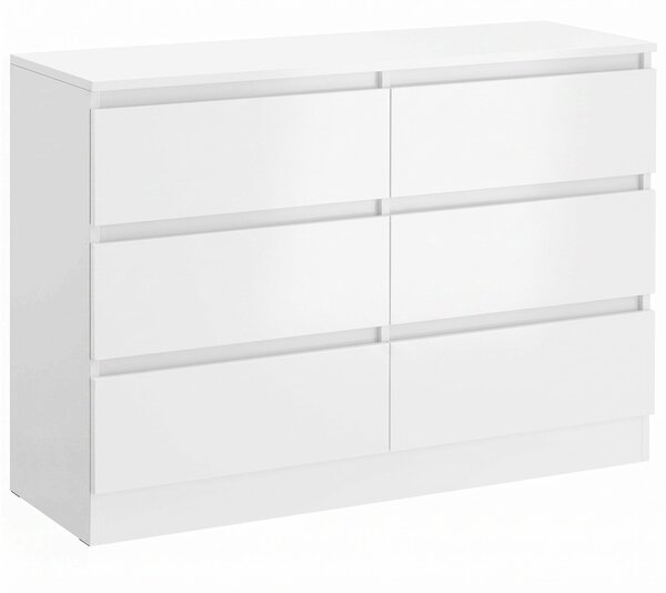 HOMCOM Cassettiera 6 Cassetti per Camera e Soggiorno, 100 x 35 x 69 cm | Aosom Italy