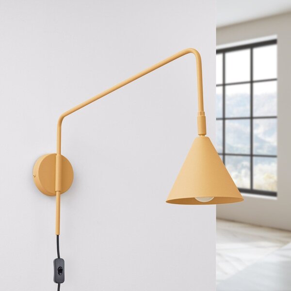 Lampada da parete gialla con alimentazione a corrente ø 14 cm Zylo – Sollux