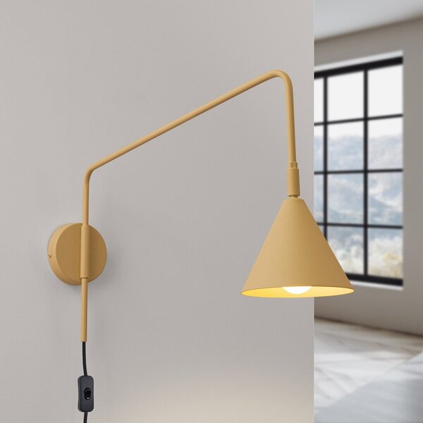 Lampada da parete gialla con alimentazione a corrente ø 14 cm Zylo – Sollux