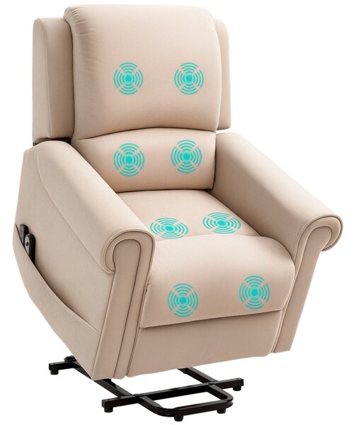 HOMCOM Poltrona Alzapersona Reclinabile fino a 135° con Telecomando, Poggiapiedi e Seduta Imbottita, 88x92x106 cm, Marrone|Aosom