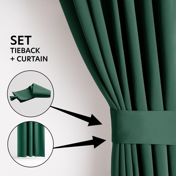 Tenda parzialmente oscurante verde scuro 140x175 cm Kierra – Restilo