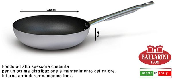 BALLARINI Padella Antiaderente in Alluminio Svasata Alta a Saltare 36 cm