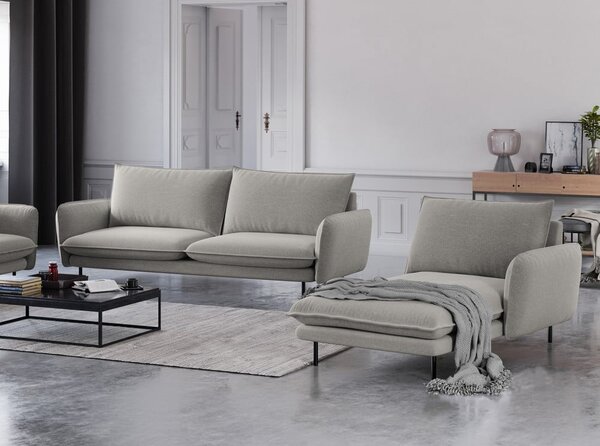 Poltrona lounge grigio chiaro, angolo destro Vienna - Cosmopolitan Design