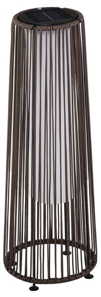 Outsunny Lanterna Solare da Giardino con Luce LED in Rattan e Metallo , Ø21.5x61cm, Marrone|Aosom