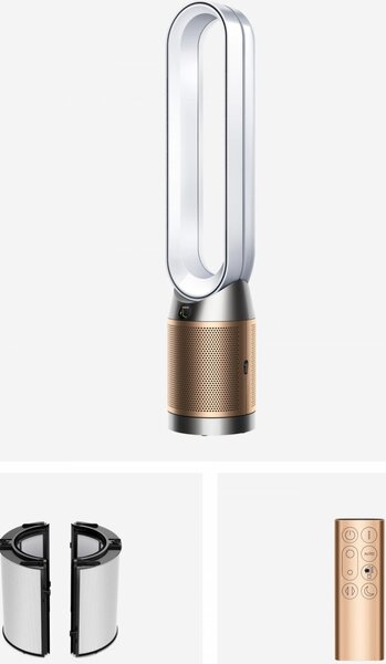 Dyson Purificatore d'Aria 60,2 m/h Filtro HEPA H13 per Stanze fino a 27 m con Display LCD colore Bianco e Oro - 546519-01 Purifier Cool PC2 De-Nox