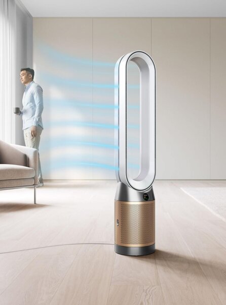 Dyson Purificatore d'Aria 60,2 m/h Filtro HEPA H13 per Stanze fino a 27 m con Display LCD colore Bianco e Oro - 546519-01 Purifier Cool PC2 De-Nox