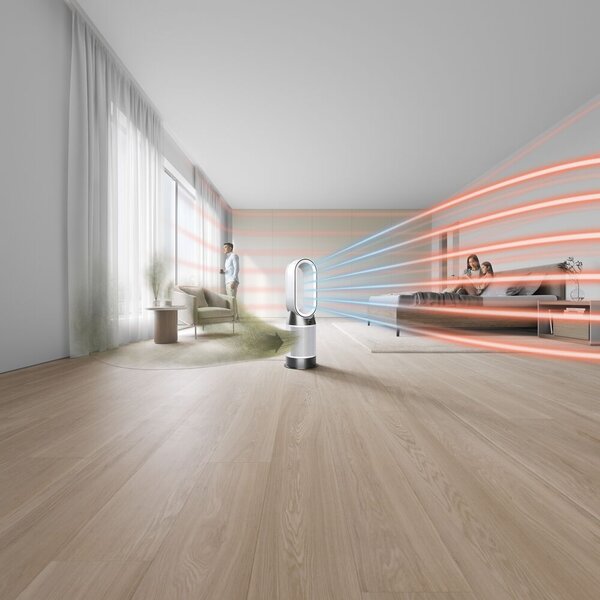 Dyson Purificatore d'Aria Termoventilatore Filtro HEPA H13 per Stanze fino a 27 m con Tecnologia Air Multiplier e Display LCD colore Bianco - 5448