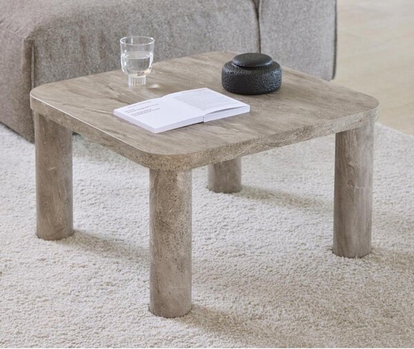 Tavolino da salotto grigio chiaro con effetto marmo 60x60 cm Solano – Actona